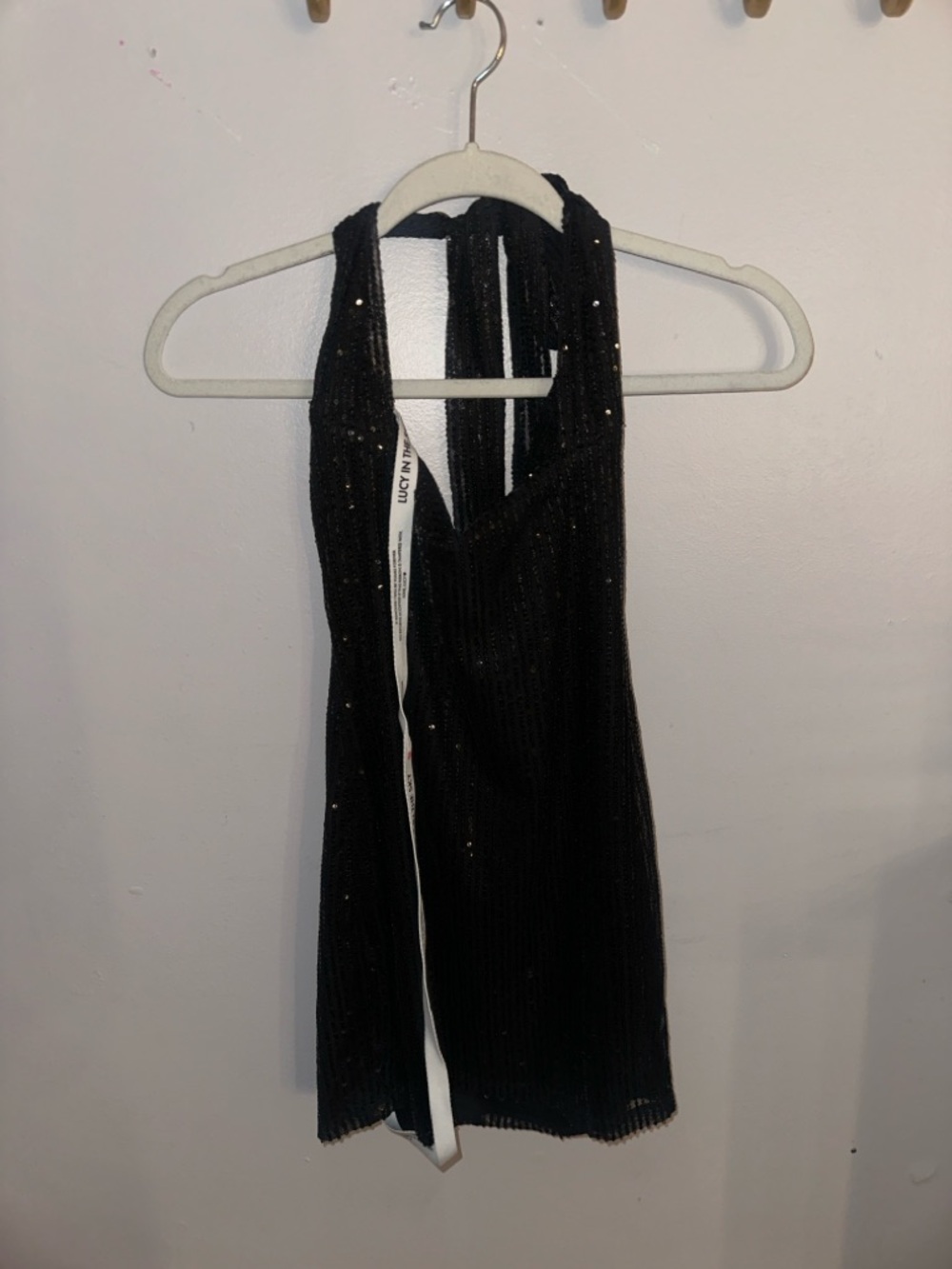 Lucy in the Sky Black Sequin Halter Dress